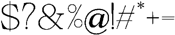 Calgine Serif Thin otf (100) Font OTHER CHARS