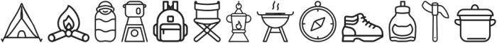Camping Icons Dingbat otf (400) Font UPPERCASE