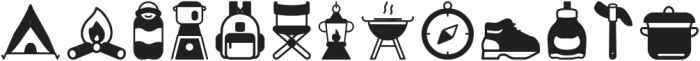 Camping Icons Dingbat otf (400) Font LOWERCASE