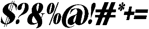 Canella Extra Bold Condensed Italic otf (700) Font OTHER CHARS
