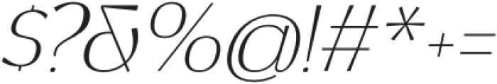Canosa Thin Italic otf (100) Font OTHER CHARS