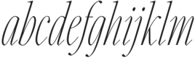 Carefree Serif Thin Italic otf (100) Font LOWERCASE