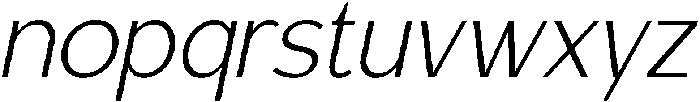 Carteny Extra Light Italic otf (200) Font LOWERCASE