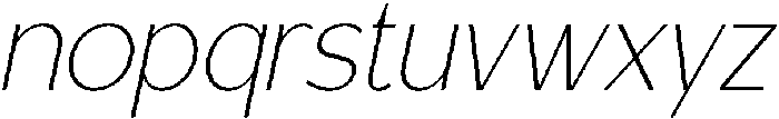 Carteny Thin Italic otf (100) Font LOWERCASE