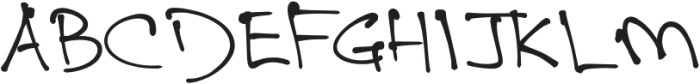 Casually Handwritten Regular otf (400) Font UPPERCASE