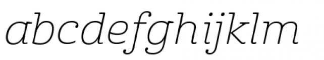 Cabrito Extended Thin Italic Font LOWERCASE