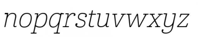 Cabrito Normal Thin Italic Font LOWERCASE