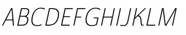 Cabrito Sans Condensed Thin Italic Font UPPERCASE