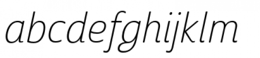 Cabrito Sans Condensed Thin Italic Font LOWERCASE