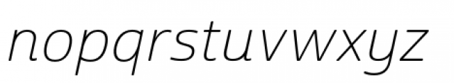 Cabrito Sans Ext Thin Italic Font LOWERCASE