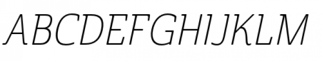 Cabrito Semi Condensed Thin Italic Font UPPERCASE
