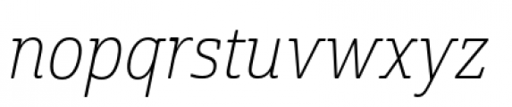 Cabrito Semi Extended Thin Italic Font LOWERCASE
