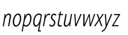 Cambridge Light Condensed Italic Font LOWERCASE