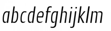 Cantiga Condensed Light Italic Font LOWERCASE