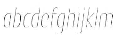 Cantiga Condensed Thin Italic Font LOWERCASE