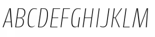 Cantiga Condensed UltraLight Italic Font UPPERCASE