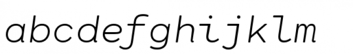 Cartograph Mono Thin Italic Font LOWERCASE
