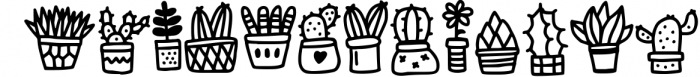 Cactusy Doodle Dingbat Font UPPERCASE