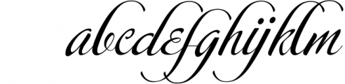 Calligraphy script Font LOWERCASE
