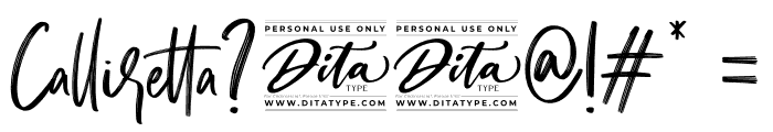 Calliretta Personal Use Font OTHER CHARS