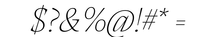 Calvino Grande Trial Thin Italic Font OTHER CHARS