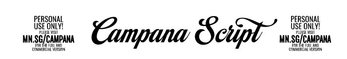 Campana Script PERSONAL USE Regular Font OTHER CHARS