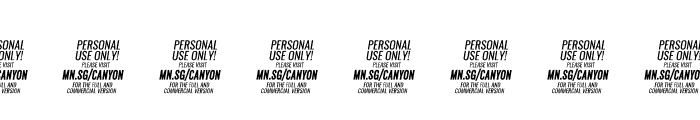 Canyon PERSONAL USE ONLY Black Italic Font OTHER CHARS