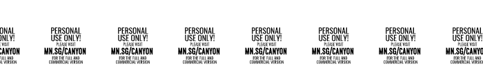 Canyon PERSONAL USE ONLY Black Font OTHER CHARS