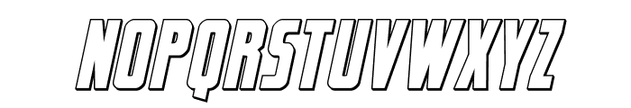 Captain Canaveral Outline Ital Font UPPERCASE