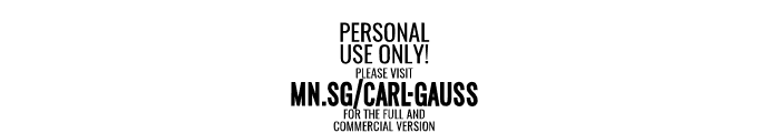 Carl Gauss PERSONAL USE ONLY Regular Font OTHER CHARS