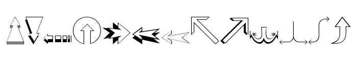 Carr Arrows [outline] Font LOWERCASE