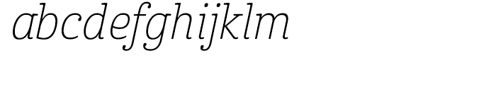 Cabrito Condensed Thin Italic Font LOWERCASE