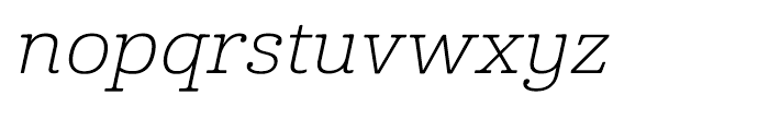 Cabrito Expanded Light Italic Font LOWERCASE