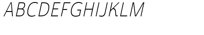 Cabrito Sans Condensed Thin Italic Font UPPERCASE