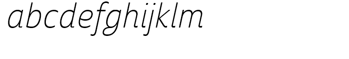 Cabrito Sans Condensed Thin Italic Font LOWERCASE