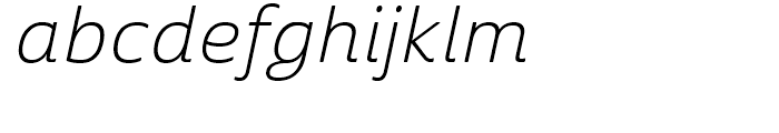 Cabrito Sans Extended Light Italic Font LOWERCASE