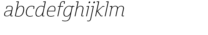 Cabrito Semi Norm Thin Italic Font LOWERCASE