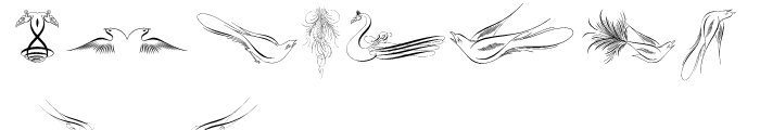 Calligraphic Birds Font UPPERCASE