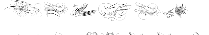 Calligraphic Birds Font LOWERCASE