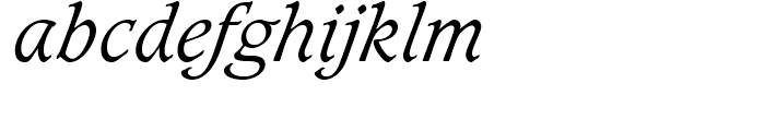Caxton Light Italic Font LOWERCASE