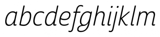 Cabrito Sans Cond Light Italic Font LOWERCASE
