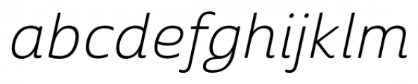 Cabrito Sans Ext Light Italic Font LOWERCASE