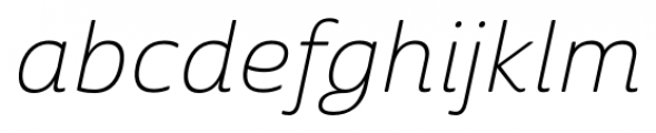 Cabrito Sans Ext Thin Italic Font LOWERCASE