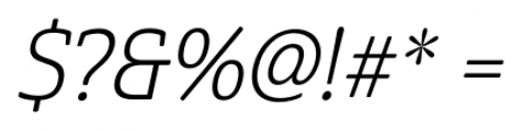 Cabrito Semi Condensed Book Italic Font OTHER CHARS