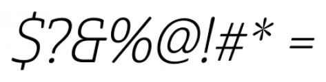 Cabrito Semi Condensed Light Italic Font OTHER CHARS