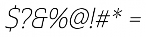 Cabrito Semi Condensed Thin Italic Font OTHER CHARS
