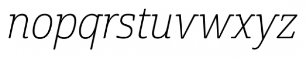 Cabrito Semi Condensed Thin Italic Font LOWERCASE