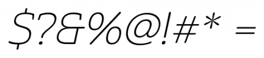 Cabrito Semi Extended Thin Italic Font OTHER CHARS