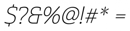 Cabrito Semi Thin Italic Font OTHER CHARS