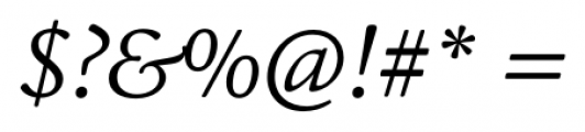 Cala Light Italic Font OTHER CHARS